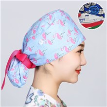 Flamingo Nurses Cap Working Cap With Button Long Hair, Adjustable Working Hat Ponytail Tie Back Hats For Women