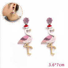 Funny Flamingo Acrylic Earrings Christmas Gifts