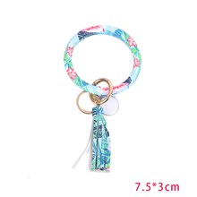 Flamingo Key Ring Bangle Bracelet Wristlet Keychain