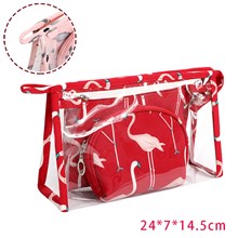 Flamingo PVC Red Makeup Bag Set