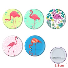 Flamingo Buttons Pins Badges Set