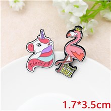 Cute Animal Flamingo Unicorn Enamel Pin Brooch Badge Set