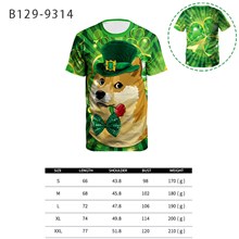 Doge Women St. Patrick's Day Funny Novelty 3D Printing Tee Shirt Top