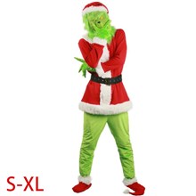 Christmas Adult Green Monster Cosplay Costume Santa Costume