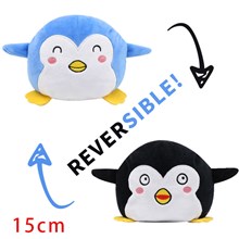 Reversible Plushie Penguin Stuffed Animal Reversible Mood Plush Double-Sided Flip Show Your Mood!