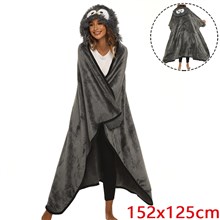 Penguin Soft Warm Flannel Wearable Hooded Blanket