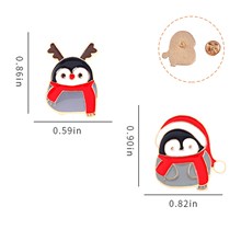 Cartoon Animal Penguin Christmas Enamel Pin Brooch Set