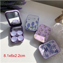 3pcs Flowers Contact Lens Case Kit with Mirror Durable, Compact, Portable Soak Storage Kit