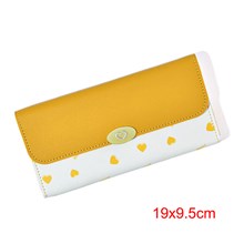 Fashion Yellow Heart Pattern PU Wallet