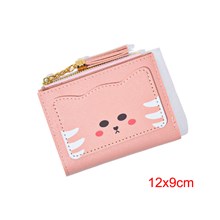 Cute Pink Cat Pattern PU Wallet Tassel Zipper Wallet