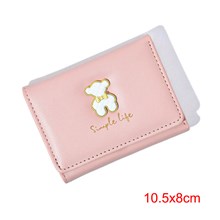 Cute Bear Pattern Pink PU Wallet