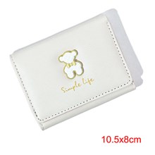 Cute Bear Pattern White PU Wallet