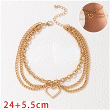 Fashion Heart Alloy Anklet Jewelry Accessories