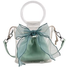 Fashion Green Bow Clear Shoulder Bag Handbag