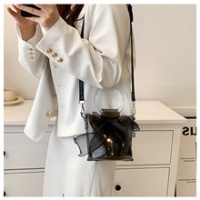 Fashion Black Bow Clear Shoulder Bag Handbag