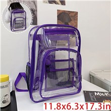 Purple PVC Transparent Backpack Clear Bag