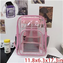 Pink PVC Transparent Backpack Clear Bag