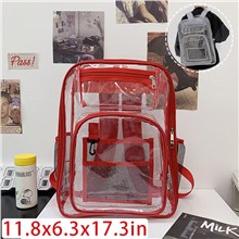 Red PVC Transparent Backpack Clear Bag