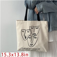 Face Art Canvas Shopping Bag Tote Bag Shoulder Bag
