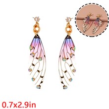 Fashion Jewellry Resin Butterfly Wing Drop Earrings