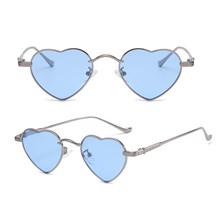 Fashion Blue Heart Sunglasses for Women Fashion Lovely Style Metal Frame