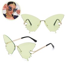 Fashion Butterfly Sunglasses Eyeglasses Rimless Sunglasses for Kids Adults Party Glasses