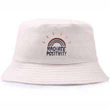 Fashion Rainbow Embroidered Bucket Hat Beach Fisherman Hat