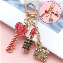 Cute Key Lipstick Handbag Alloy Keychain