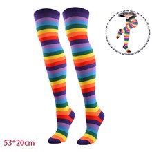 Womens Rainbow Long Boot Stockings Over Knee Thigh Sock