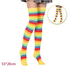 Womens Rainbow Long Boot Stockings Over Knee Thigh Sock