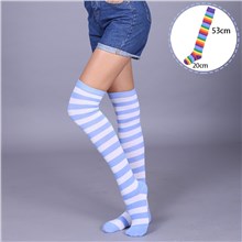Womens Blue Stripe Long Boot Stockings Over Knee Thigh Sock