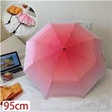 Girl Heart Pink Gradient Umbrella Rain Umbrella Vinyl Sun Umbrella Tri-Fold Umbrella
