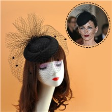 Fascinator Hats for Women Pillbox Hat with Veil Headband and a Forked Clip Tea Party Headwear