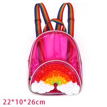 Rainbow Pop Mini Clear Backpack Fidget Gifts Pop Bag Sensory Toy Pink