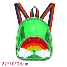 Rainbow Pop Mini Clear Backpack Fidget Gifts Pop Bag Sensory Toy Green