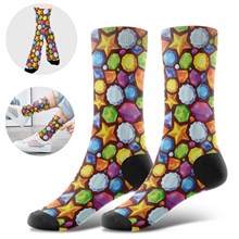 Cute Funny Novelty Socks With Diamond Pattern, Cozy Fun Crew Colorful Socks