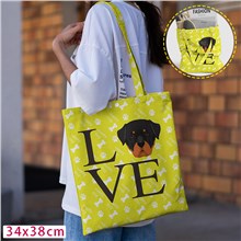 Love Rottweiler Canvas Shoulder Bag Shopping Bag