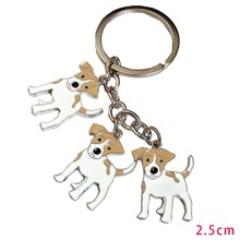 Jack Russell Terrier Pet Dog ID Tag Keychain Cute Portable Metal Keying Key Decor Car Keyring 
