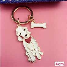 Bedlington Terrier Pet Dog ID Tag Keychain Cute Portable Metal Keying Key Decor Car Keyring 