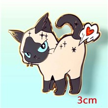 Cute Animal Funny Siamese Cat Enamel Pin Brooch Badge
