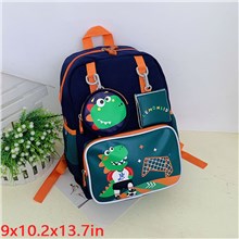 Kids Dinosaur Canvas Backpack for Boys Cute School Bag