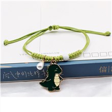 Cute Funny Dinosaur Bracelets Colorful Beaded Luck String Rope Chain Braided Bracelet 