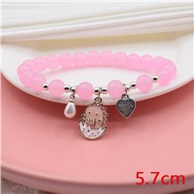 Cute Dinosaur Pink Bead Bracelet Stretch Bracelets Jewelry