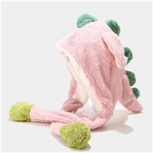 Dinosaur Pink Funny Plush Animal Hat