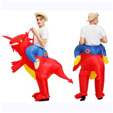 Red Dinosaur Adult Inflatable Costume T-Rex Fancy Dress Halloween Blow up Costumes