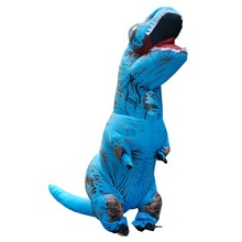 Blue Dinosaur Adult Inflatable Costume T-Rex Fancy Dress Halloween Blow up Costumes