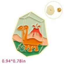 Cute Enamel Pin Set Cartoon Triceratops Brooch Pin Animal Patter Lapel Pin Accessory for Backpacks Badges Hats Bags for Women Girls Kids Gift