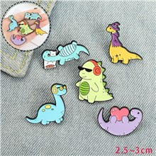 Dinosaur Cartoon Enamel Brooch Pin Badge Set