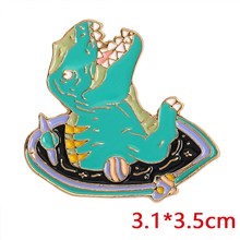 Dinosaur Enamel Brooch Pin Badge
