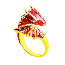 Enamel Knight Dragon Opening Finger Rings Adjustable Trend Starry Dragon Band Rings for Men Women